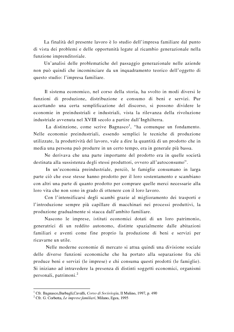 Anteprima della tesi: La successione imprenditoriale e lo sviluppo di conoscenza nell'impresa familiare, Pagina 6