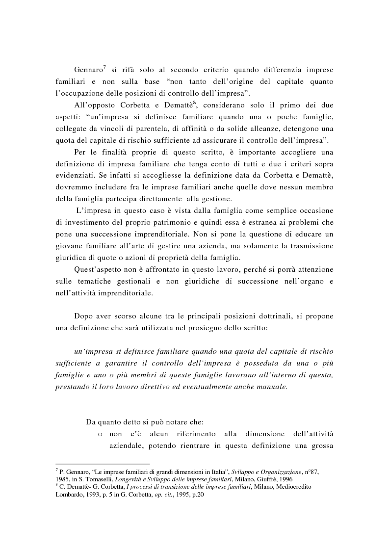Anteprima della tesi: La successione imprenditoriale e lo sviluppo di conoscenza nell'impresa familiare, Pagina 9