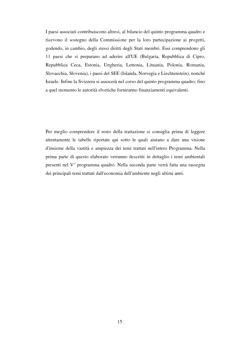 Anteprima della tesi: Le politiche di ricerca in campo ambientale nell'ambito del V programma quadro dell'Unione europea, Pagina 13