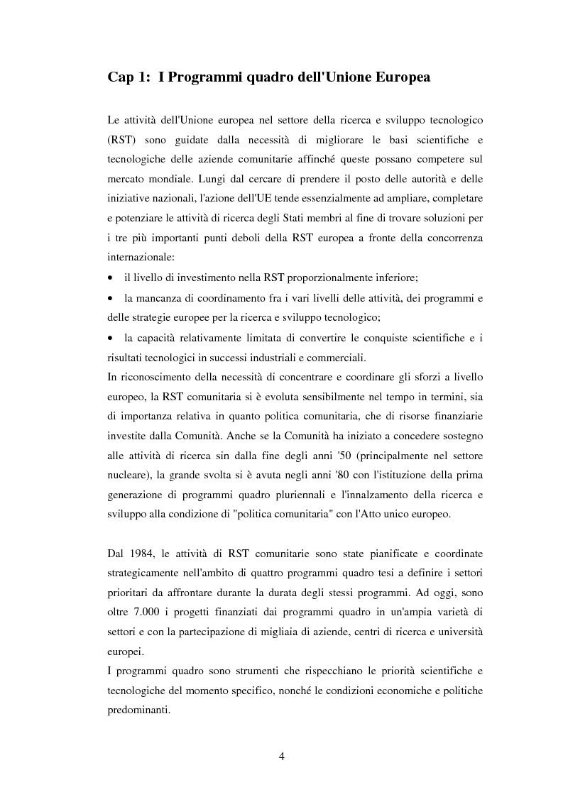 Anteprima della tesi: Le politiche di ricerca in campo ambientale nell'ambito del V programma quadro dell'Unione europea, Pagina 2