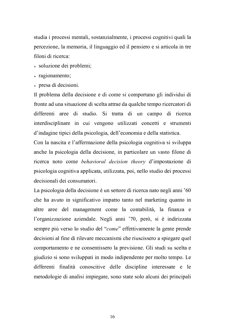 Anteprima della tesi: I complessi processi decisionali e i riflessi sul comportamento del consumatore nel contesto di marketing, Pagina 12