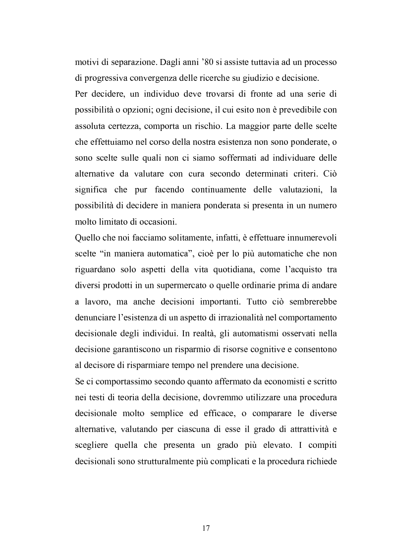 Anteprima della tesi: I complessi processi decisionali e i riflessi sul comportamento del consumatore nel contesto di marketing, Pagina 13