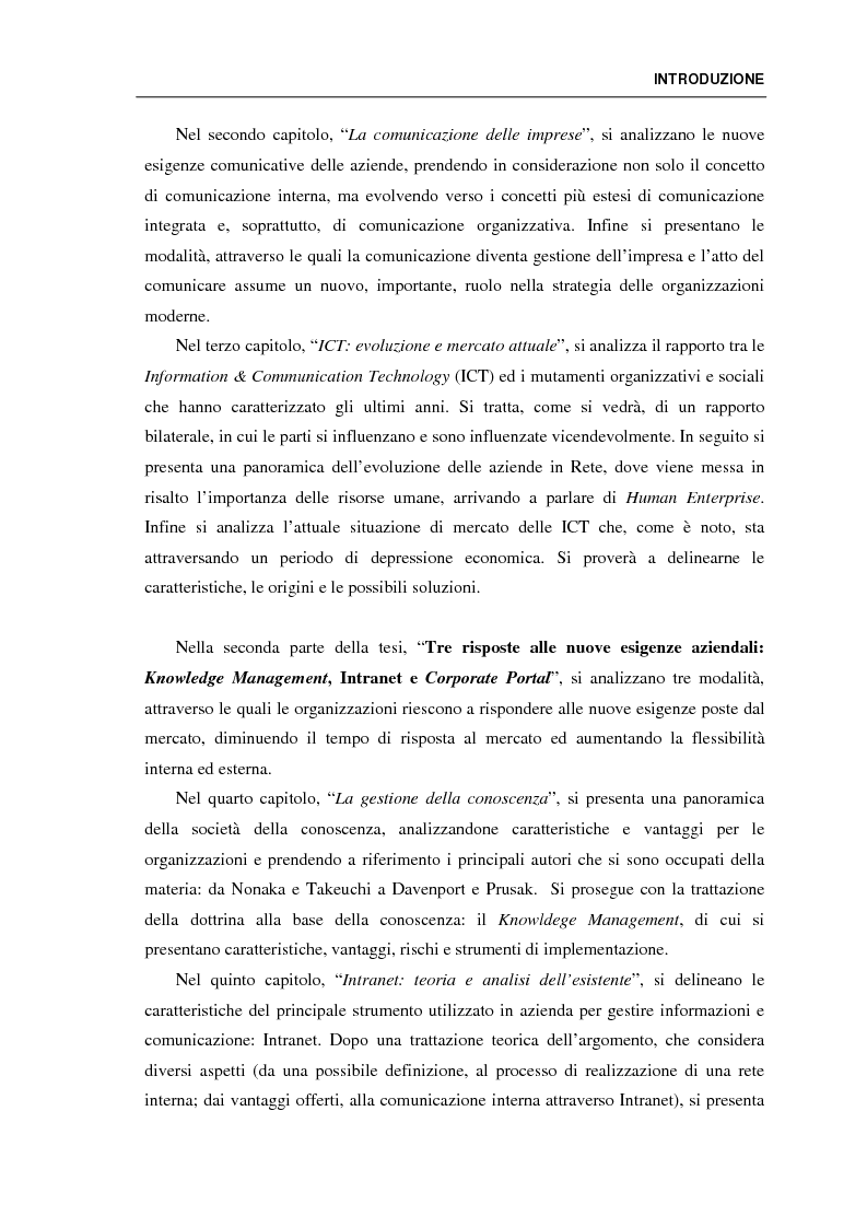 Anteprima della tesi: Le Information & Communication Technology come risposta alle attuali esigenze aziendali: da Intranet a Corporate Portal. I casi WebWorking e Webegg, Pagina 3