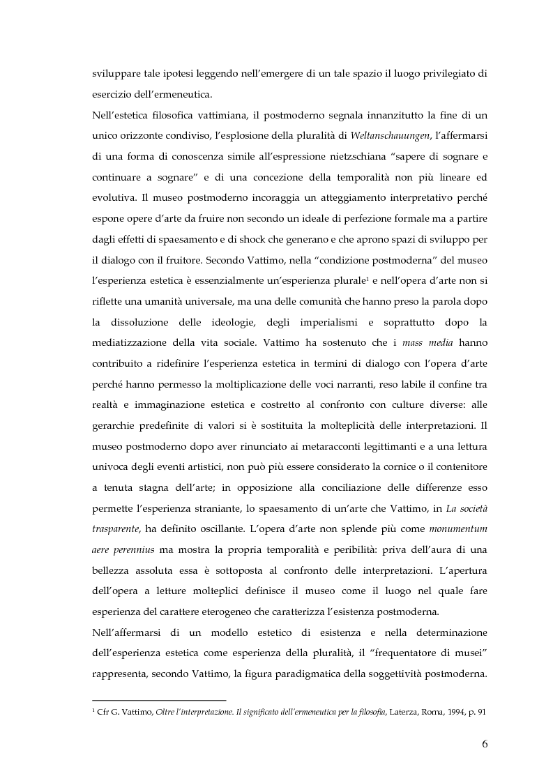 Anteprima della tesi: Il museo postmoderno tra filosofia e pratica culturale, Pagina 3