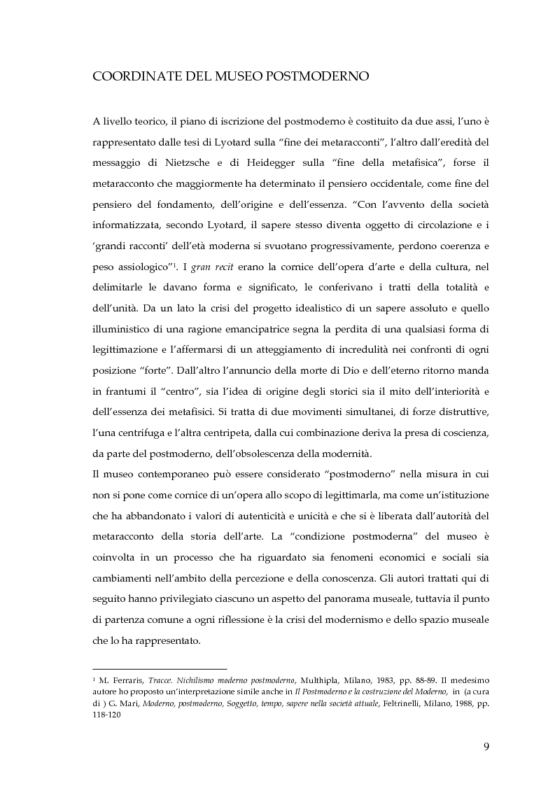 Anteprima della tesi: Il museo postmoderno tra filosofia e pratica culturale, Pagina 6