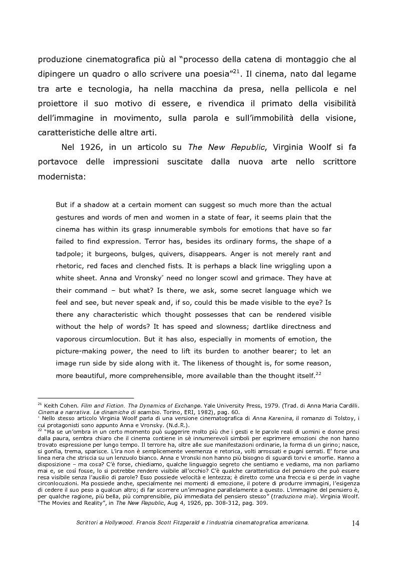 Anteprima della tesi: Scrittori a Hollywood. Francis Scott Fitzgerald e l'industria cinematografica americana, Pagina 12