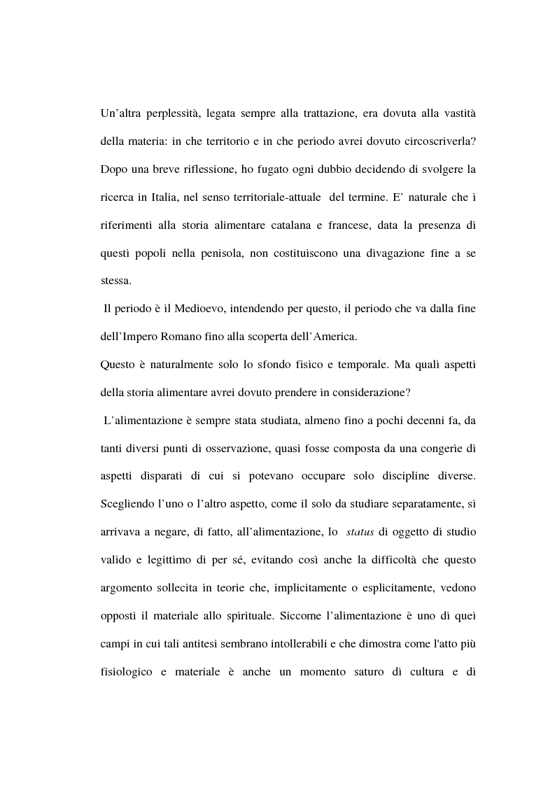 Anteprima della tesi: Mangiare e bere nel Medioevo: valenza sociale, economica, culturale e religiosa del cibo anche attraverso i ricettari, Pagina 2