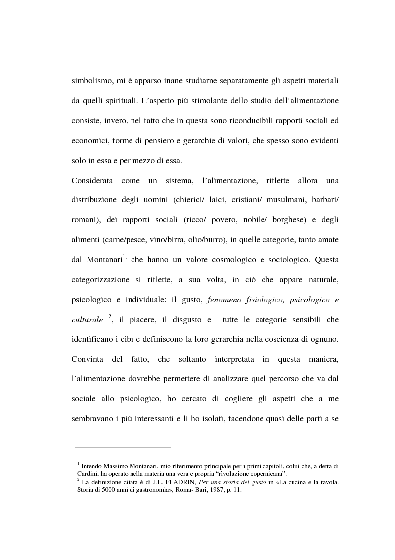 Anteprima della tesi: Mangiare e bere nel Medioevo: valenza sociale, economica, culturale e religiosa del cibo anche attraverso i ricettari, Pagina 3