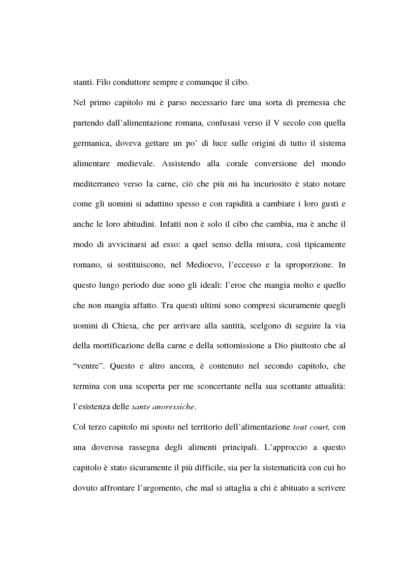 Anteprima della tesi: Mangiare e bere nel Medioevo: valenza sociale, economica, culturale e religiosa del cibo anche attraverso i ricettari, Pagina 4