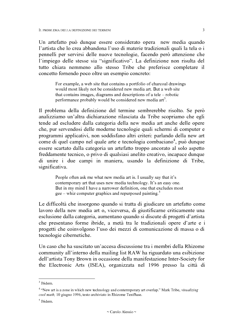 Anteprima della tesi: Arte in Rete: il sito rhizome.org, Pagina 10