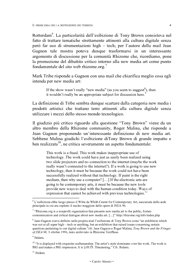 Anteprima della tesi: Arte in Rete: il sito rhizome.org, Pagina 11