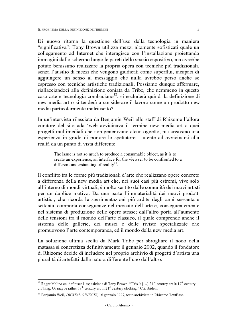 Anteprima della tesi: Arte in Rete: il sito rhizome.org, Pagina 12