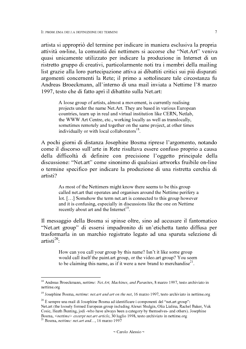 Anteprima della tesi: Arte in Rete: il sito rhizome.org, Pagina 14