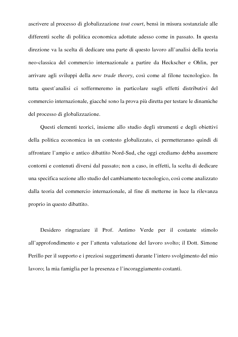 Anteprima della tesi: Globalizzazione: l'integrazione economica, la distribuzione, le politiche economiche, la tecnologia, Pagina 5
