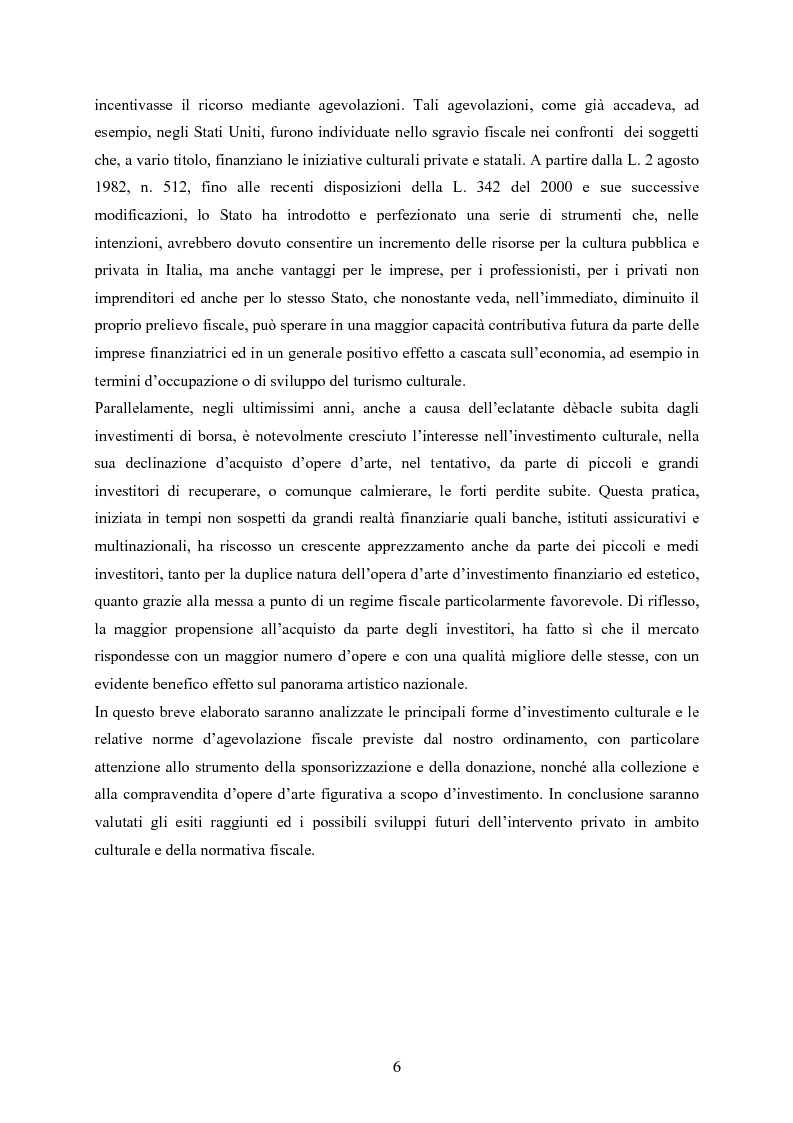 Anteprima della tesi: La defiscalizzazione dell'investimento culturale, Pagina 2