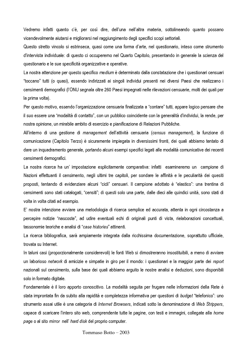 Anteprima della tesi: Le relazioni pubbliche come funzione di census management: analisi comparativa di quindici esperienze censuarie, Pagina 3
