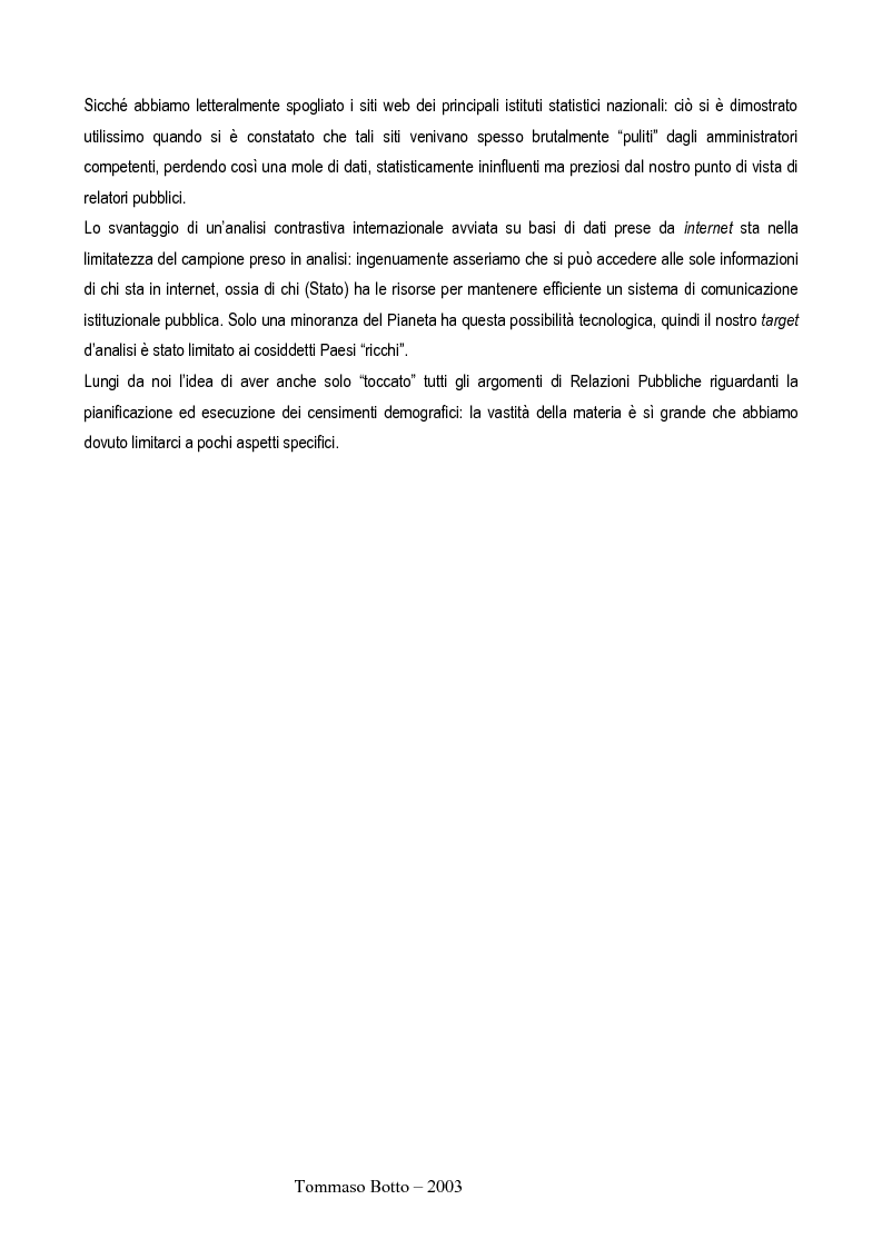 Anteprima della tesi: Le relazioni pubbliche come funzione di census management: analisi comparativa di quindici esperienze censuarie, Pagina 4