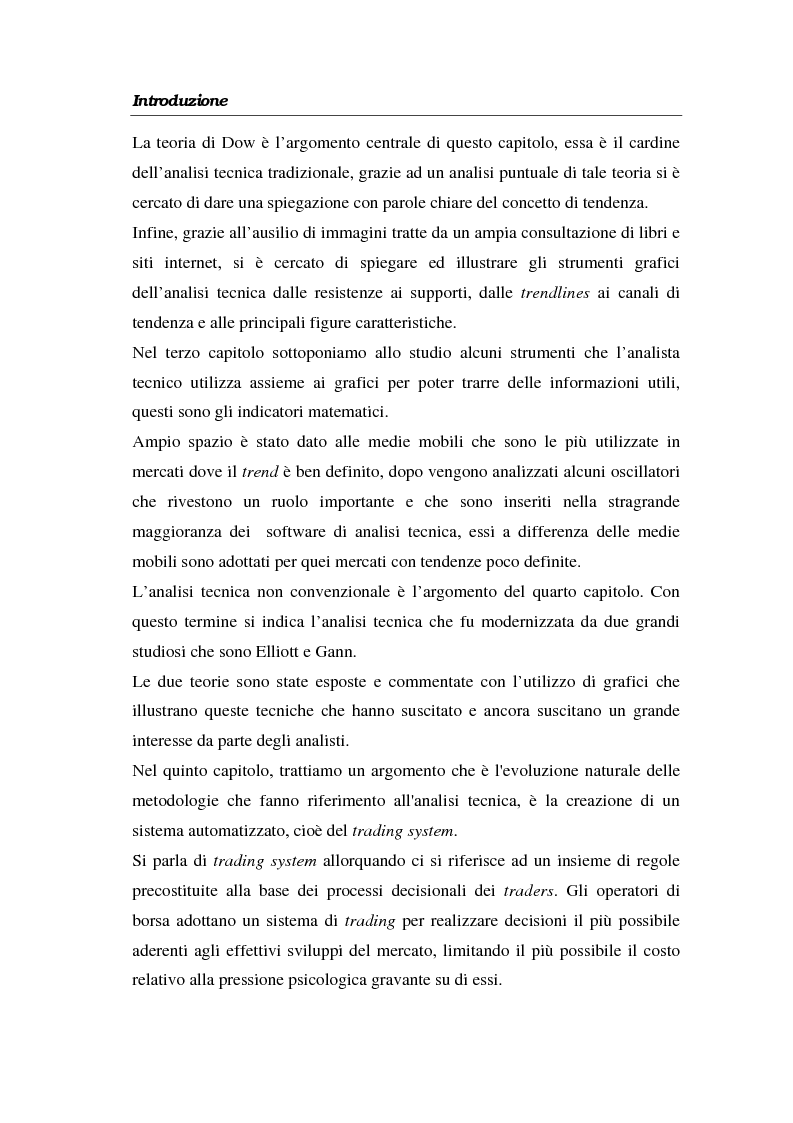 Anteprima della tesi: L'analisi tecnica attraverso il trading system e il decision support system. Uno studio pratico di alcuni titoli azionari, Pagina 4