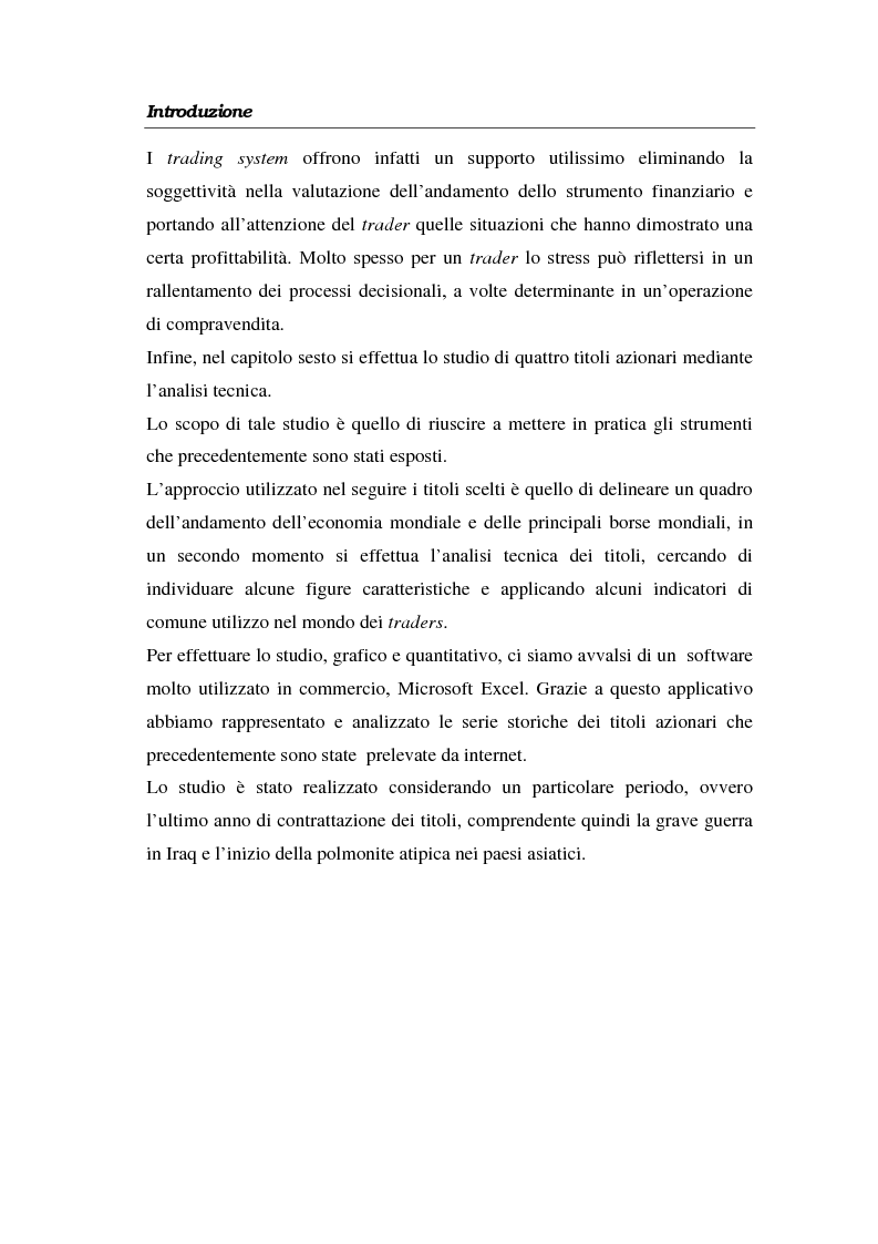 Anteprima della tesi: L'analisi tecnica attraverso il trading system e il decision support system. Uno studio pratico di alcuni titoli azionari, Pagina 5