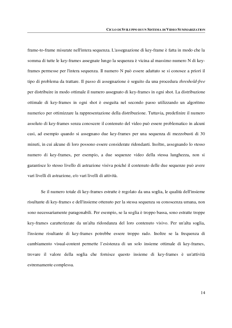Anteprima della tesi: Progettazione, implementazione e sperimentazione di un ambiente per la video summarization, Pagina 10