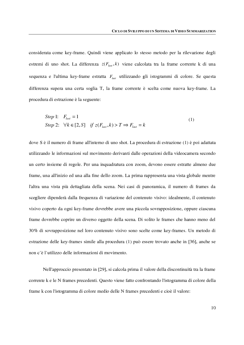 Anteprima della tesi: Progettazione, implementazione e sperimentazione di un ambiente per la video summarization, Pagina 6