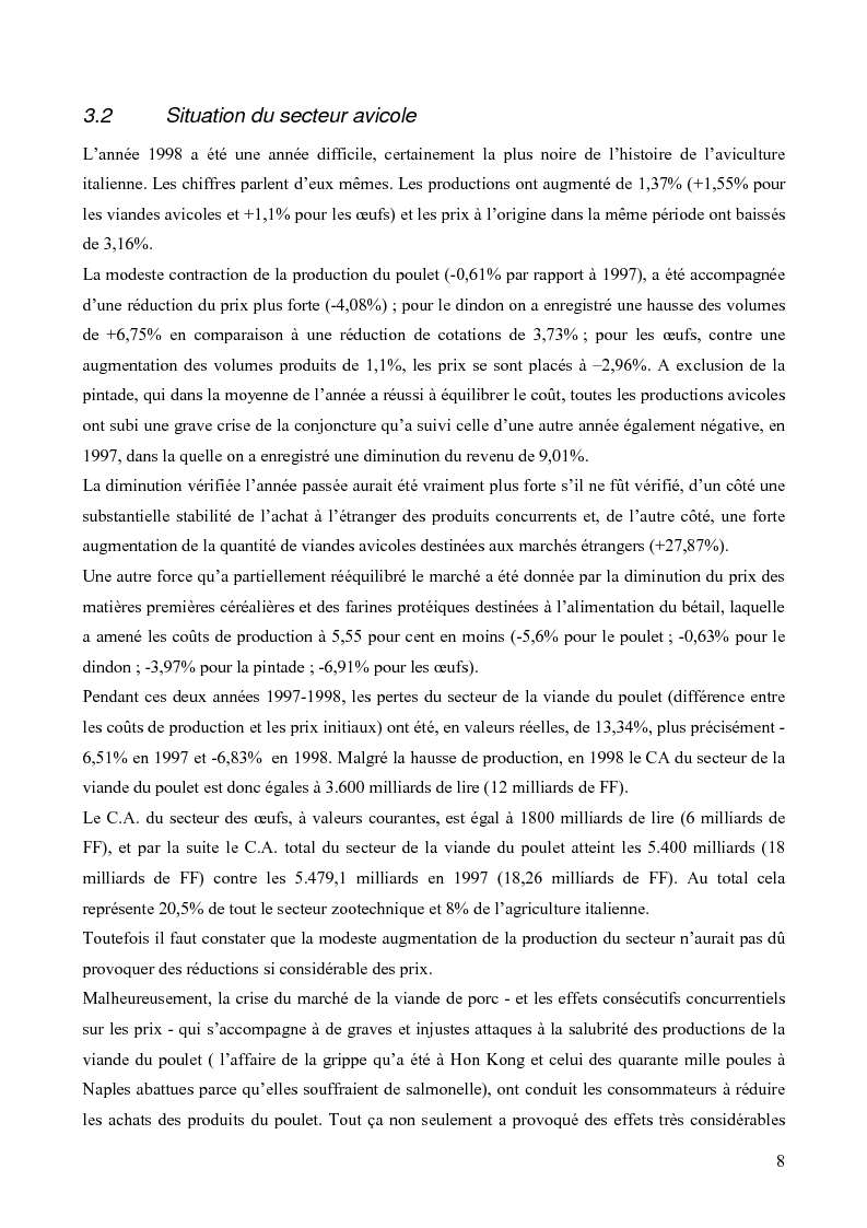 Anteprima della tesi: Analyse Financière des entreprises du secteur avicole en Italie 1997/1998 et positionnement de Sant' Angelo dans le secteur, Pagina 5