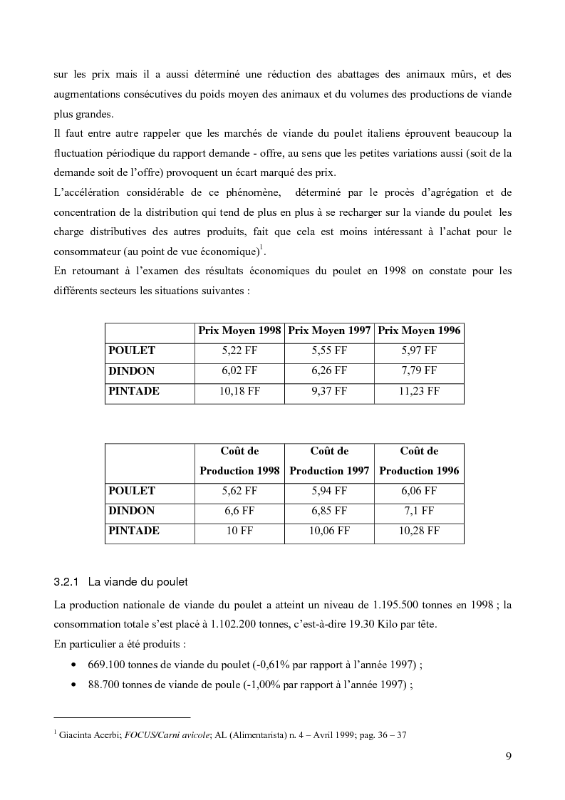 Anteprima della tesi: Analyse Financière des entreprises du secteur avicole en Italie 1997/1998 et positionnement de Sant' Angelo dans le secteur, Pagina 6