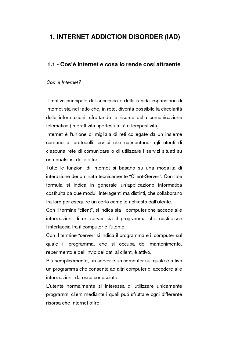 Anteprima della tesi: Psicopatologie delle condotte on-line. Aspetti clinici e psicopatologici correlati all'uso di Internet, Pagina 6