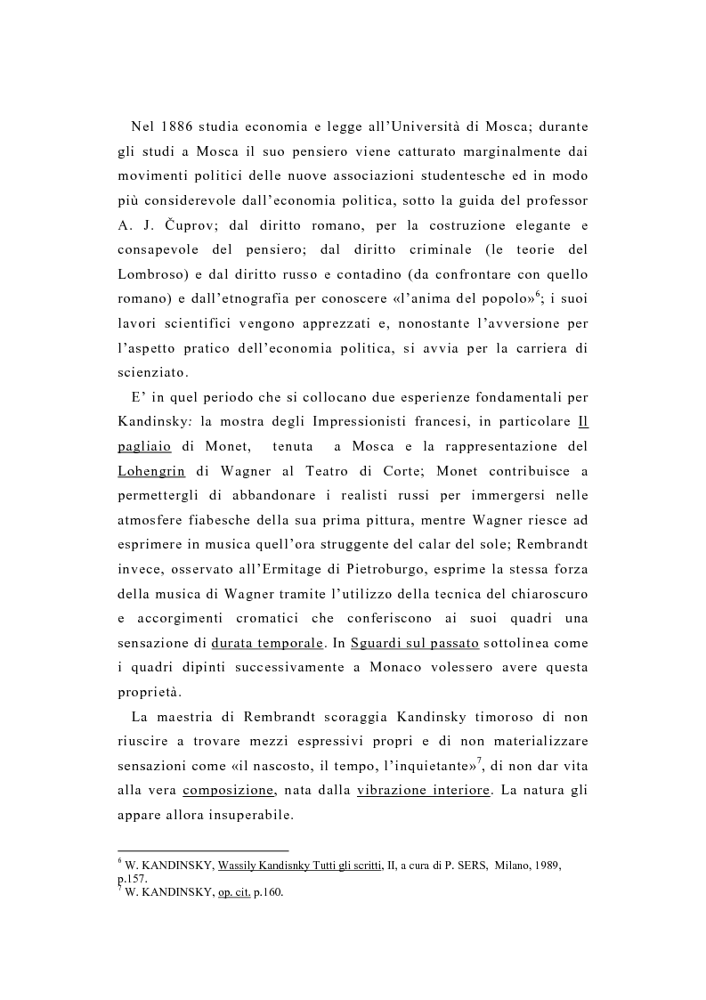 Anteprima della tesi: La pittura di Kandinsky e la musica di Schoenberg: due arti a confronto, Pagina 11