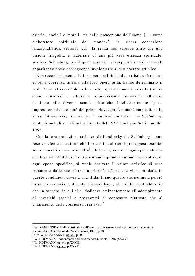 Anteprima della tesi: La pittura di Kandinsky e la musica di Schoenberg: due arti a confronto, Pagina 2