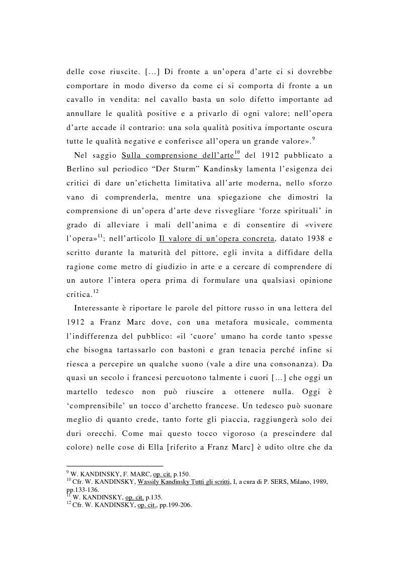 Anteprima della tesi: La pittura di Kandinsky e la musica di Schoenberg: due arti a confronto, Pagina 4
