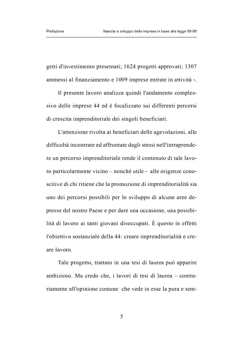 Anteprima della tesi: Nascita e sviluppo delle imprese in base alla legge 95-95, Pagina 2