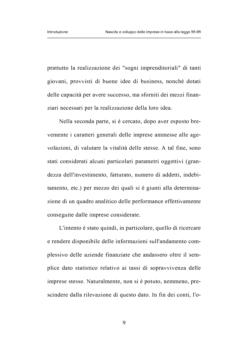 Anteprima della tesi: Nascita e sviluppo delle imprese in base alla legge 95-95, Pagina 6