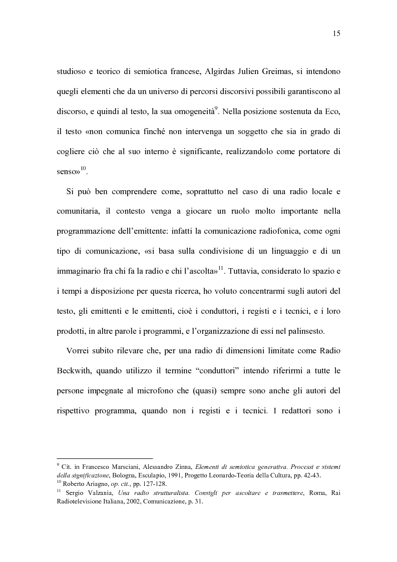 Anteprima della tesi: Radio Beckwith: identità in onda. Una ricerca nella radiofonia comunitaria, Pagina 11