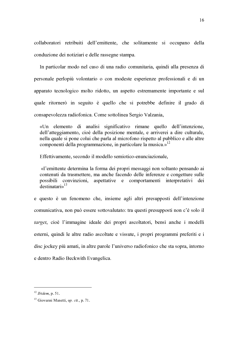 Anteprima della tesi: Radio Beckwith: identità in onda. Una ricerca nella radiofonia comunitaria, Pagina 12