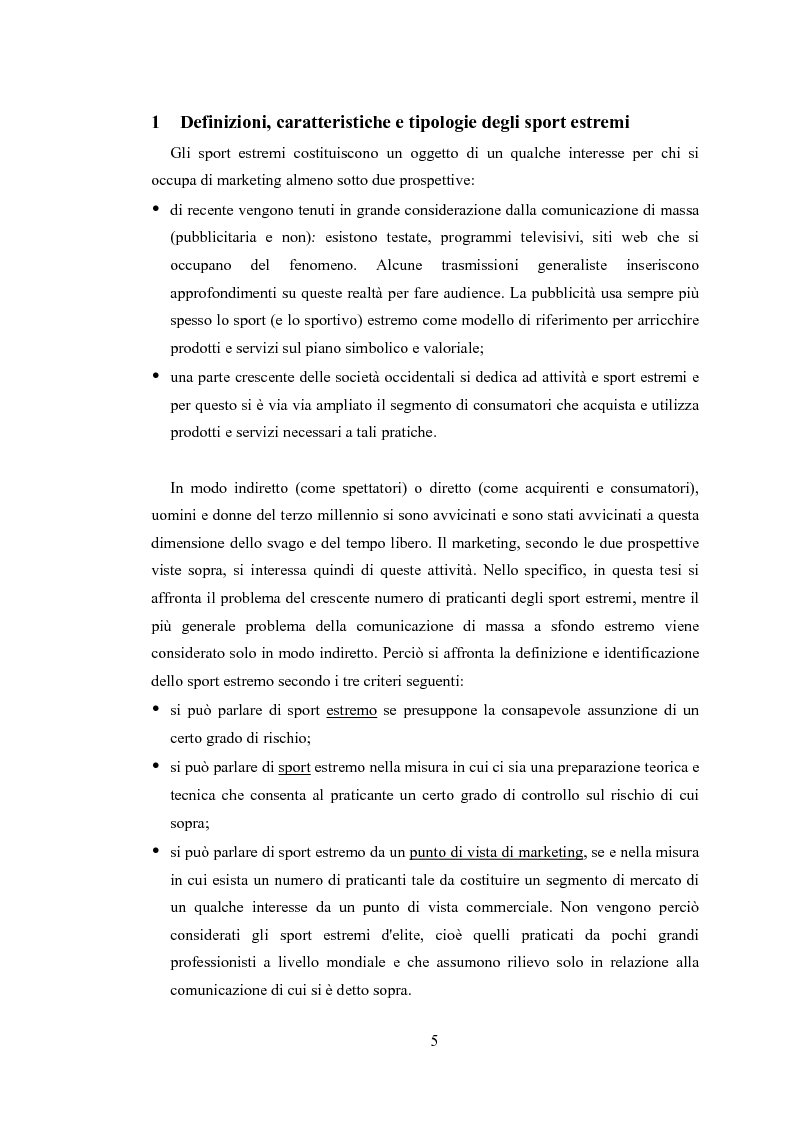Anteprima della tesi: Gli sport estremi. Analisi teorica ed empirica del comportamento del consumatore, Pagina 3
