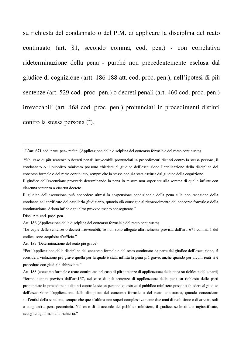 Anteprima della tesi: Il riconoscimento del reato continuato nella fase esecutiva, Pagina 4