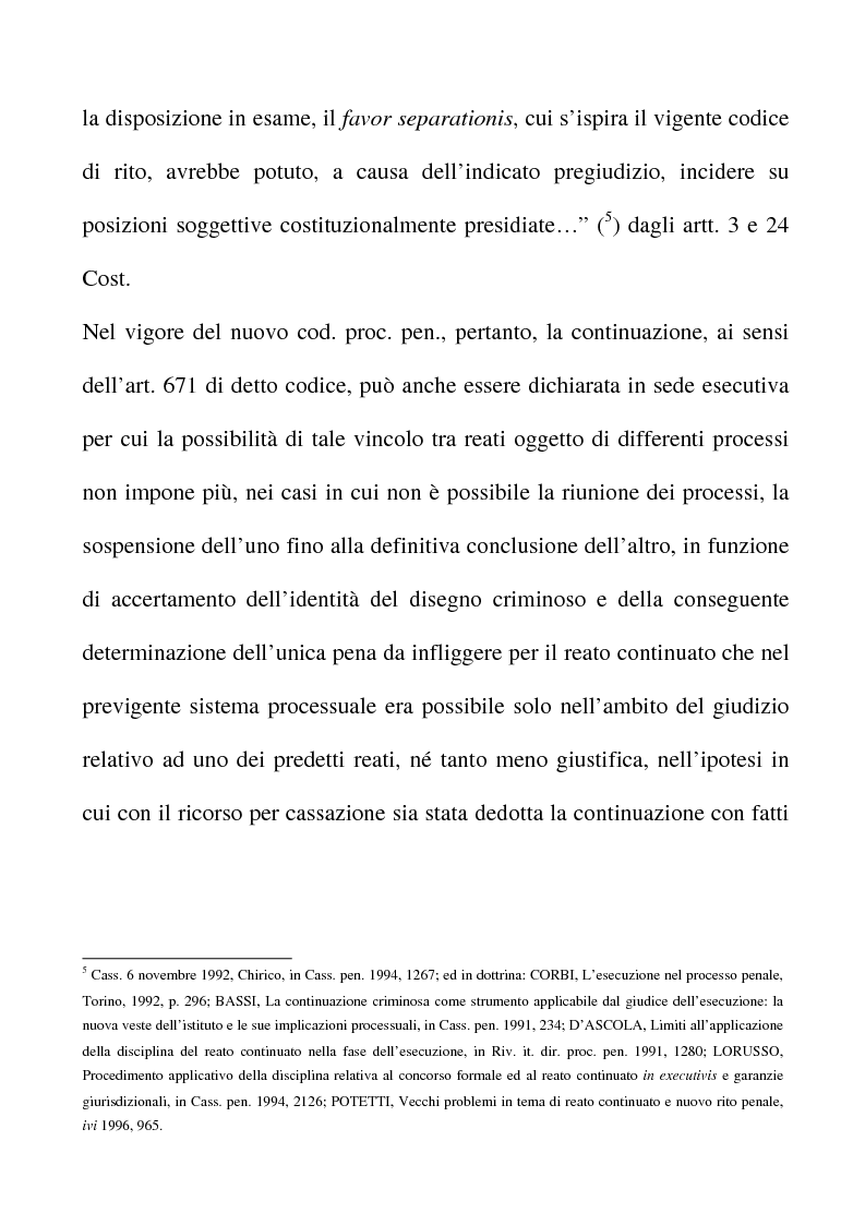 Anteprima della tesi: Il riconoscimento del reato continuato nella fase esecutiva, Pagina 6