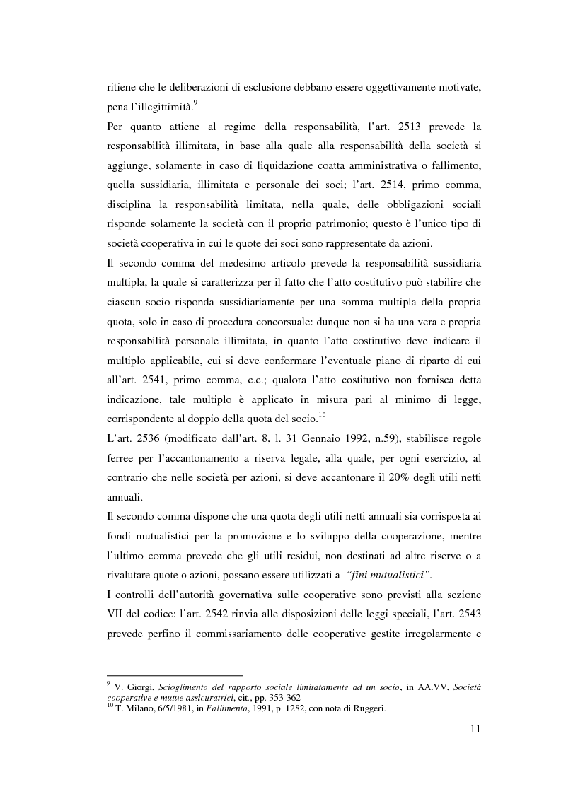 Anteprima della tesi: I ristorni nelle società cooperative: aspetti giuridici e economici, Pagina 11