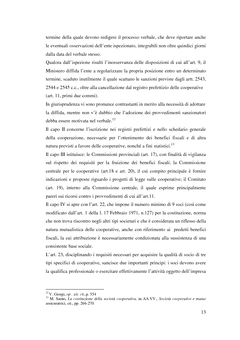Anteprima della tesi: I ristorni nelle società cooperative: aspetti giuridici e economici, Pagina 13