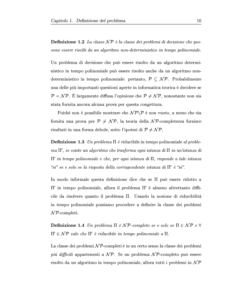 Anteprima della tesi: Metaeuristiche per la costruzione degli orari dei corsi universitari, Pagina 10
