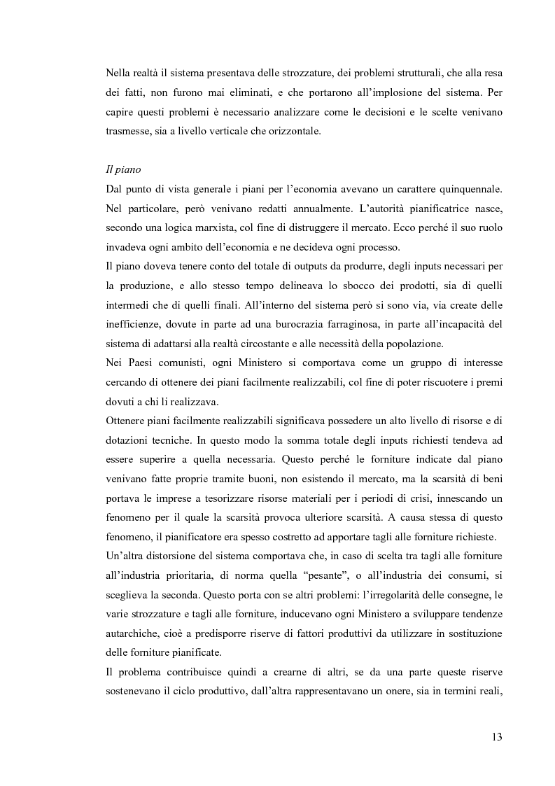 Anteprima della tesi: Le economie di transizione nel passaggio da piano a mercato: il caso della Romania, Pagina 9