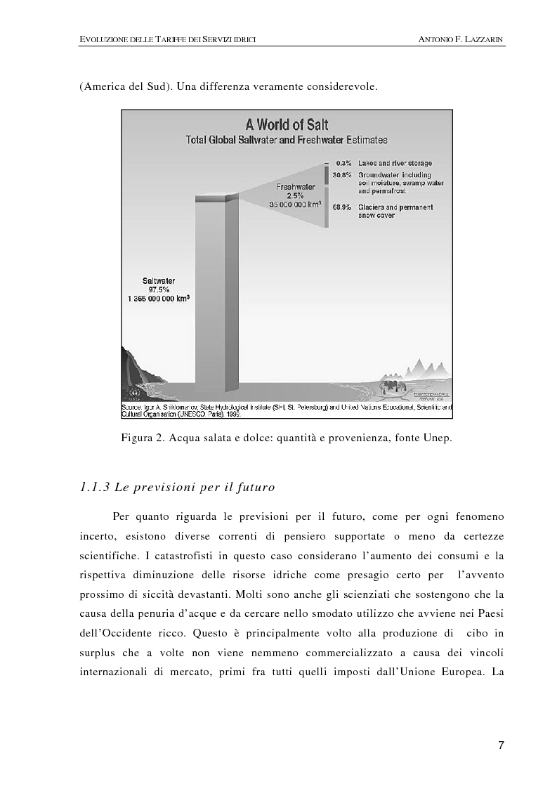 Anteprima della tesi: L'evoluzione delle tariffe dei servizi idrici nell'ambito della riforma del settore (legge n. 36/94), Pagina 4