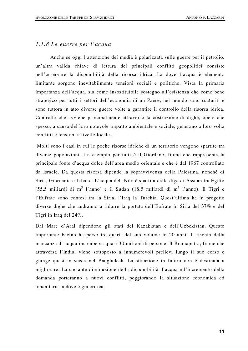 Anteprima della tesi: L'evoluzione delle tariffe dei servizi idrici nell'ambito della riforma del settore (legge n. 36/94), Pagina 8