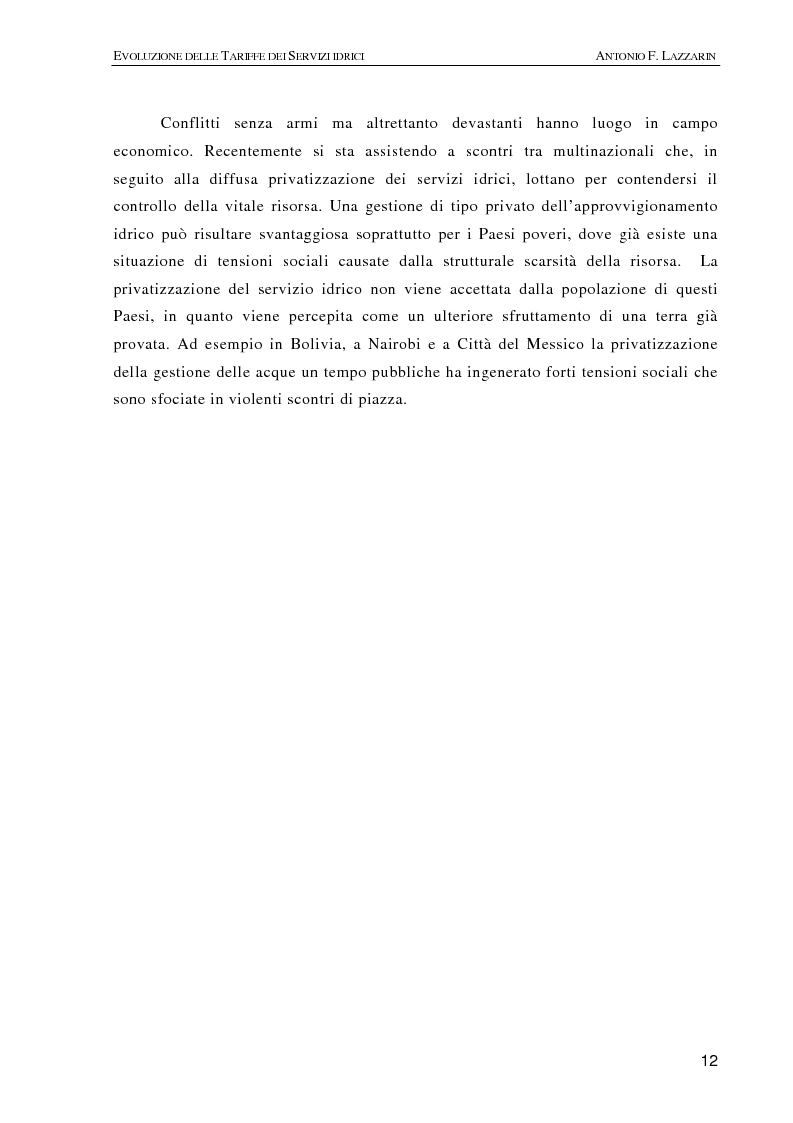 Anteprima della tesi: L'evoluzione delle tariffe dei servizi idrici nell'ambito della riforma del settore (legge n. 36/94), Pagina 9