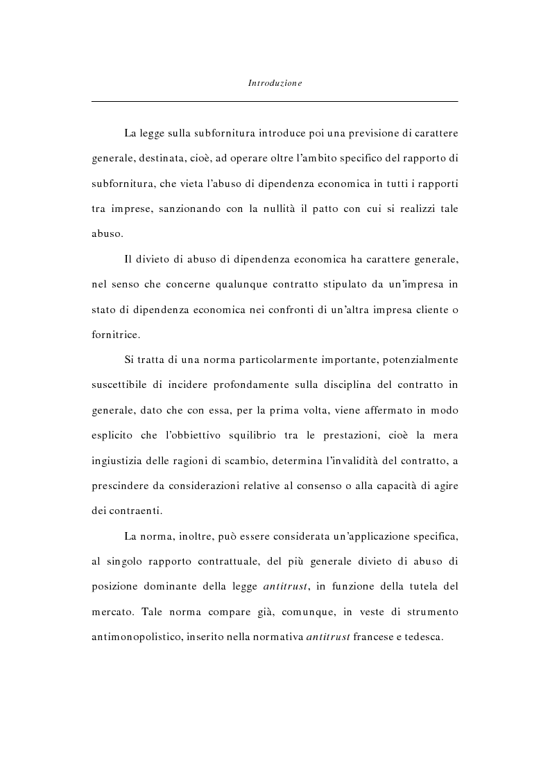 Anteprima della tesi: Abuso di dipendenza economica nella disciplina del contratto, Pagina 4
