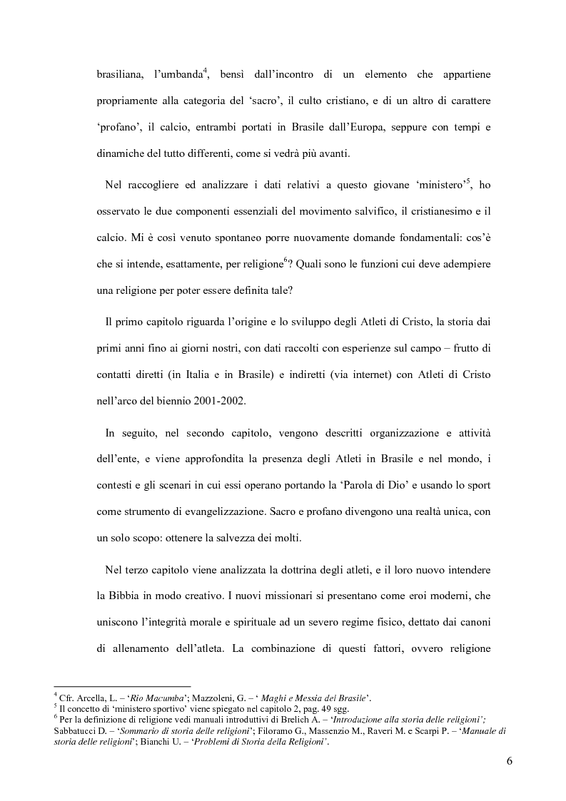 Anteprima della tesi: Atleti di Cristo. Tra sacro e profano, un movimento salvifico espresso dalla religiosità brasiliana, Pagina 3