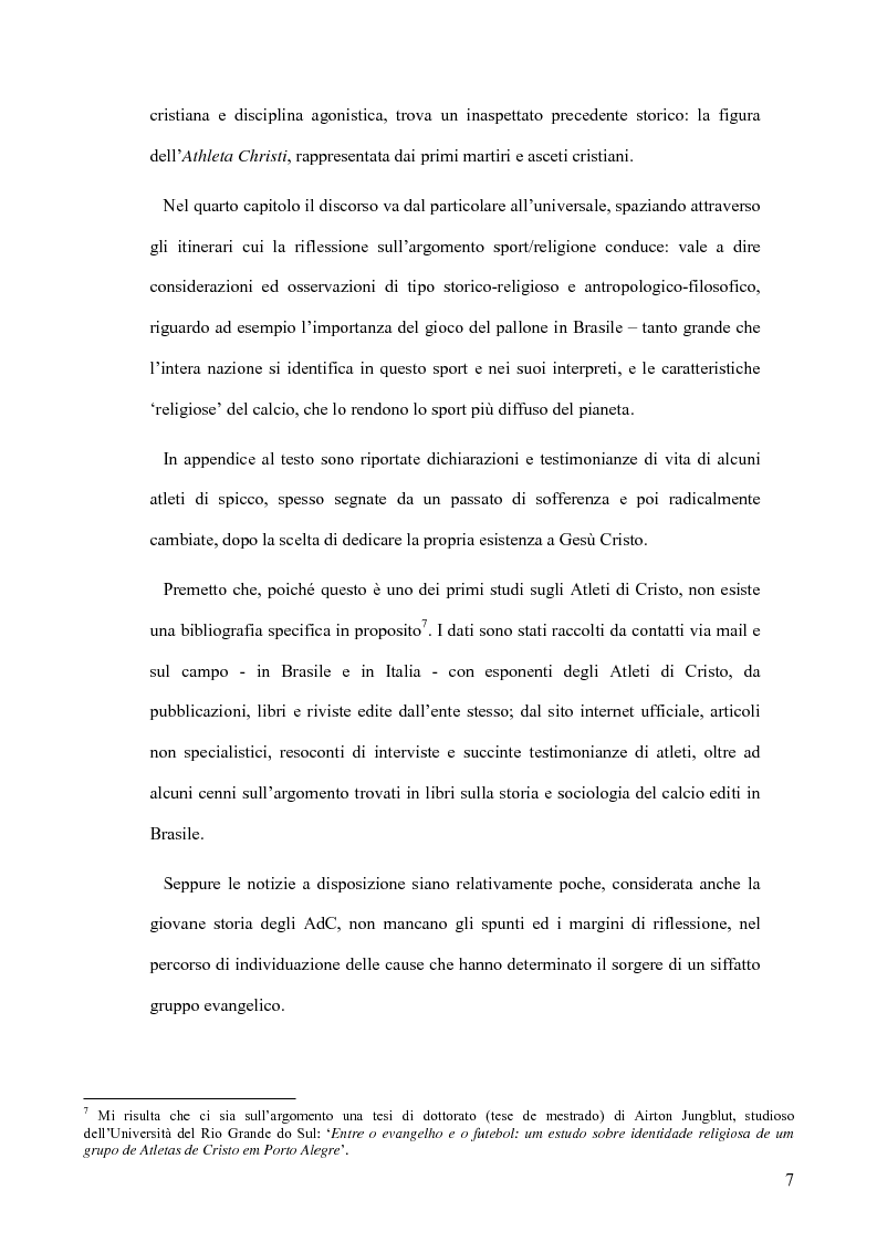 Anteprima della tesi: Atleti di Cristo. Tra sacro e profano, un movimento salvifico espresso dalla religiosità brasiliana, Pagina 4