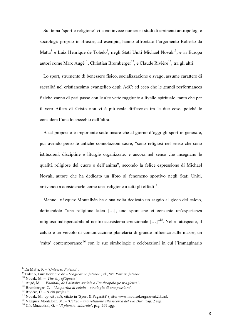 Anteprima della tesi: Atleti di Cristo. Tra sacro e profano, un movimento salvifico espresso dalla religiosità brasiliana, Pagina 5