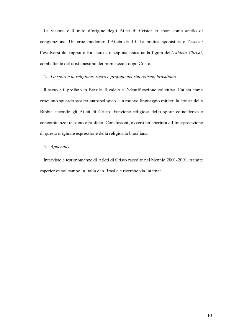 Anteprima della tesi: Atleti di Cristo. Tra sacro e profano, un movimento salvifico espresso dalla religiosità brasiliana, Pagina 7